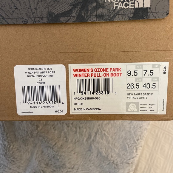 North Face ozone park winter pull on boots size 9.5 - Picture 14 of 14